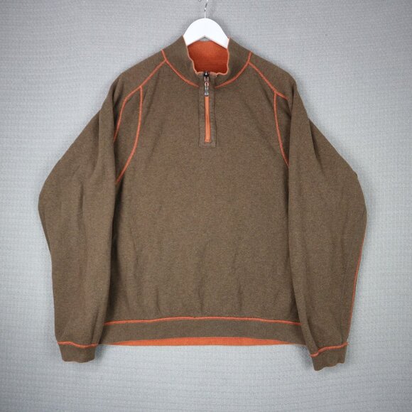 Tommy Bahama Reversible Sweater Mens XL Flip Side Half Zip - Picture 1 of 8
